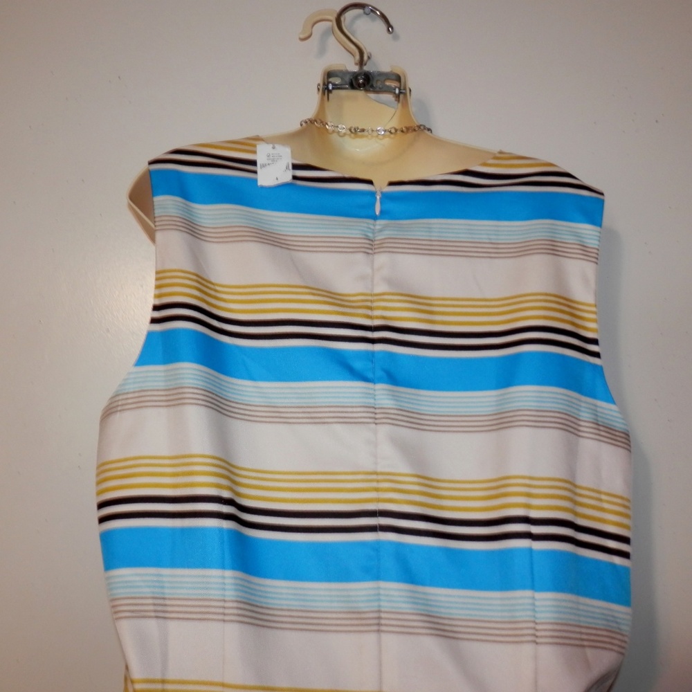Banana Republic Dress 14 Blue Ivory Tailored E394 - Picture 5 of 7